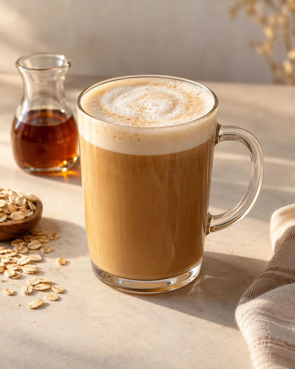 Ahorn-Hafer-Latte frisch angerichtet nach dem Rezept