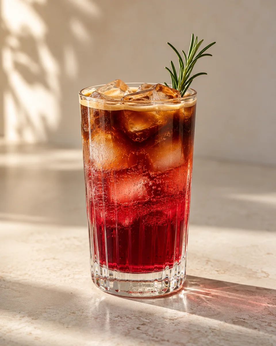 Cranberry Espresso Spritz frisch angerichtet nach dem Rezept