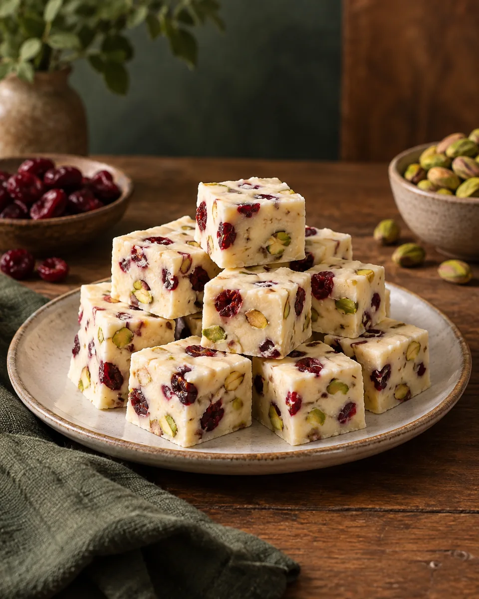 Cranberry-Pistazien-Fudge