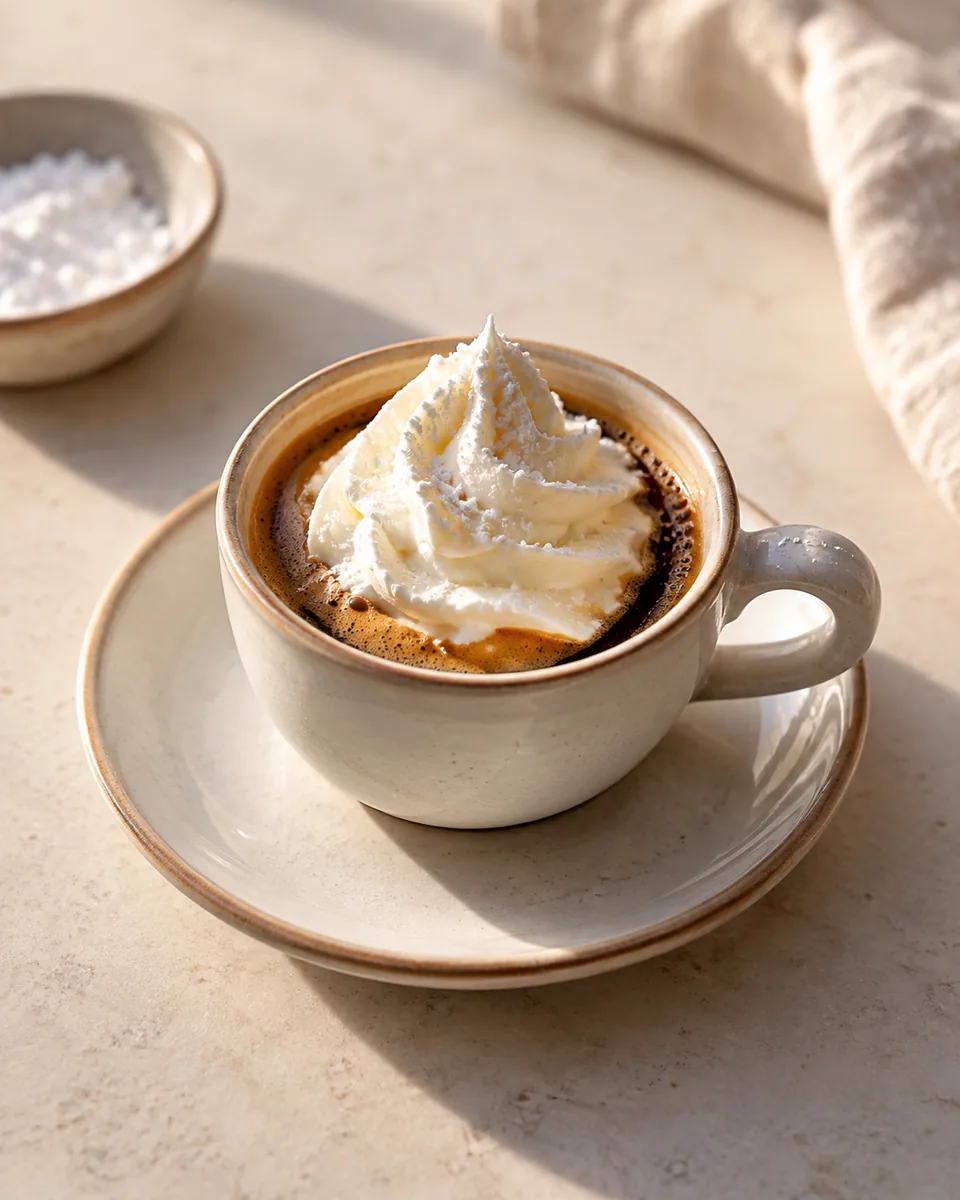 Espresso con Panna frisch angerichtet nach dem Rezept