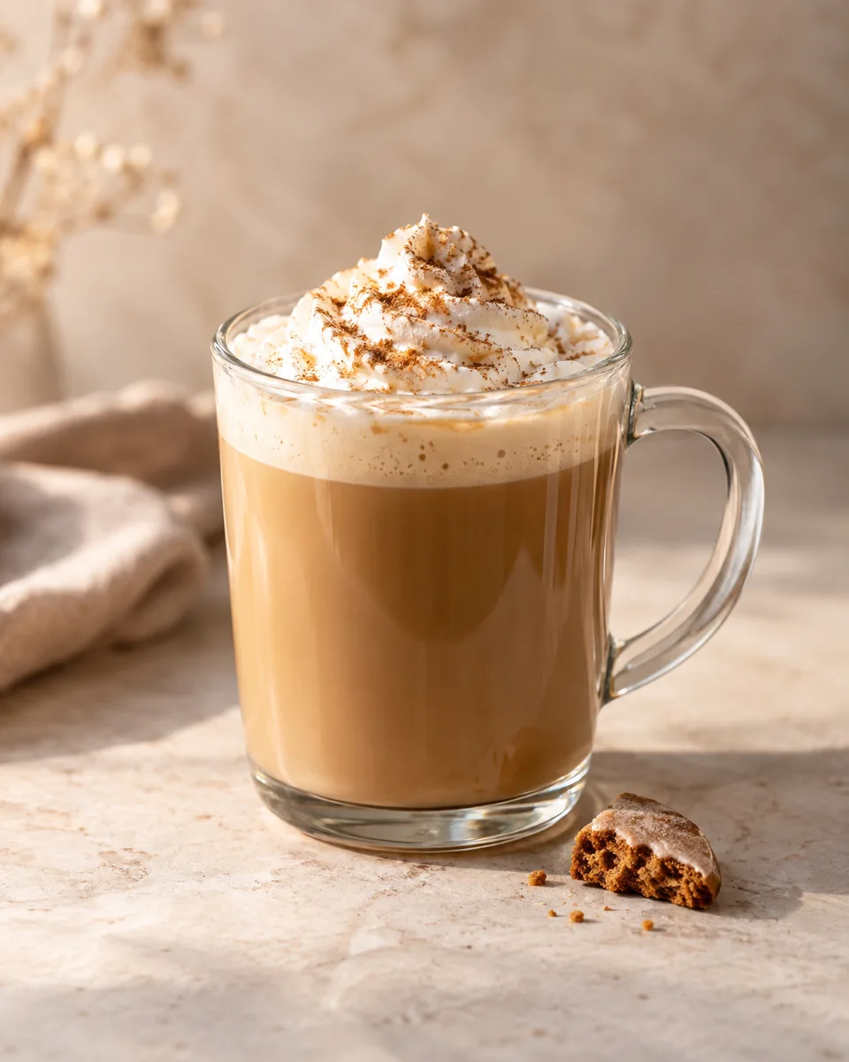 Lebkuchen Latte frisch angerichtet nach dem Rezept