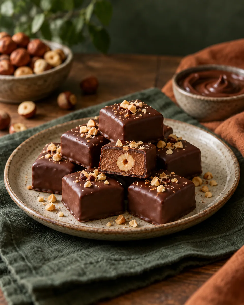Nougatpralinen mit Haselnuss