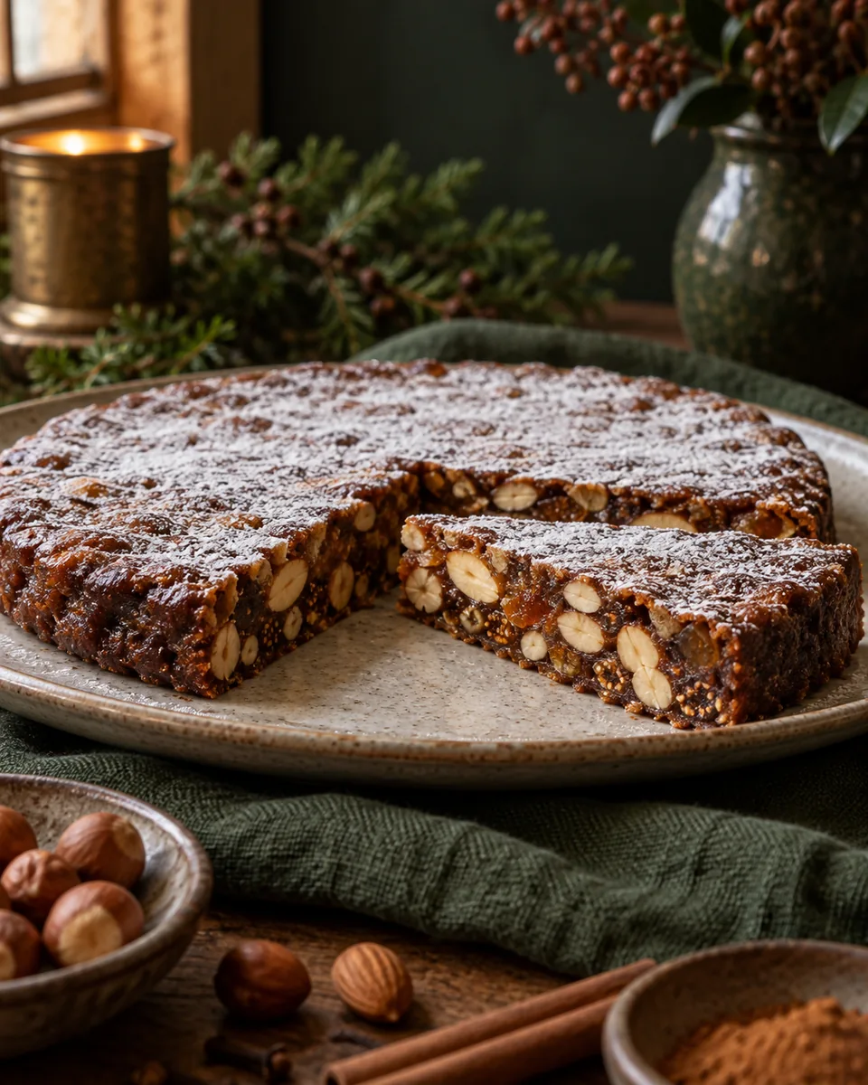 Panforte mit Nüssen und Früchten