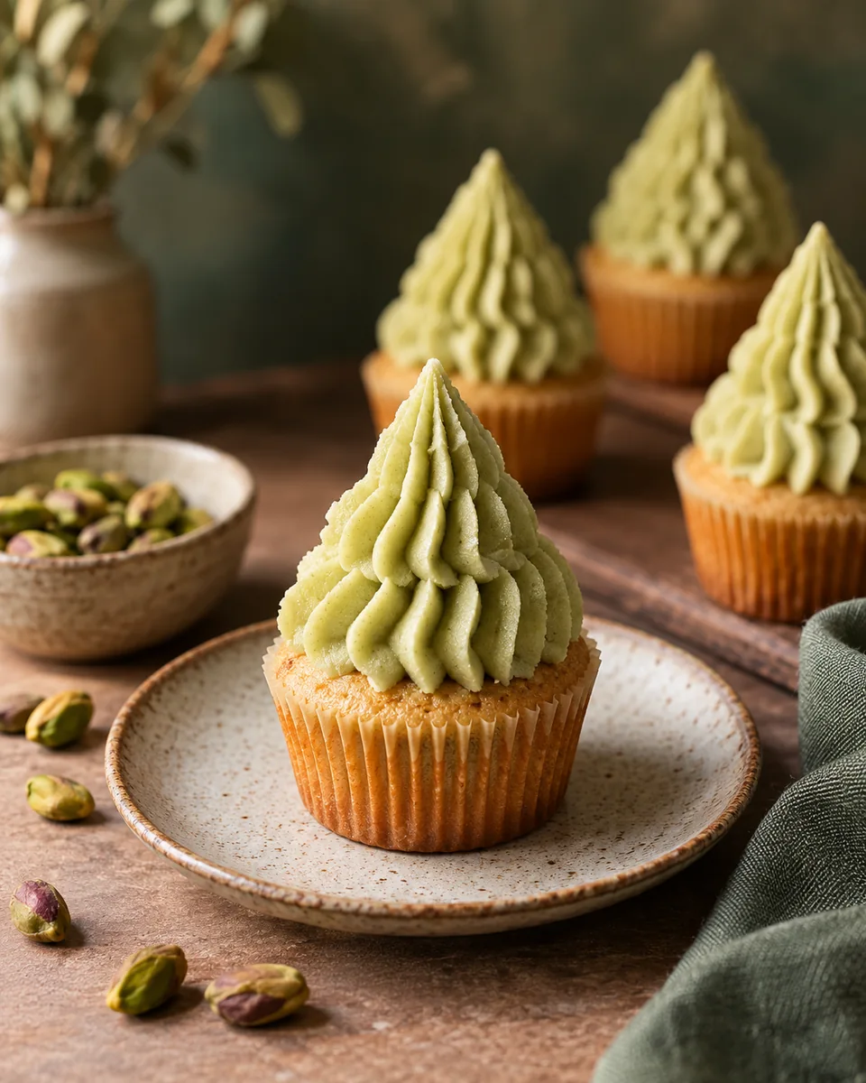 Pistazien-Tannenbaum-Cupcakes