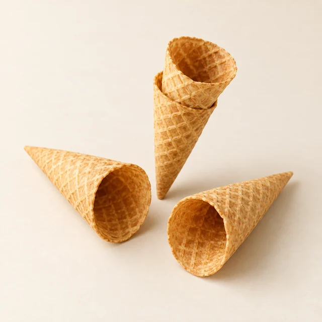 Eigene Illustration: Kleine goldene spitze Eiswaffeltüten