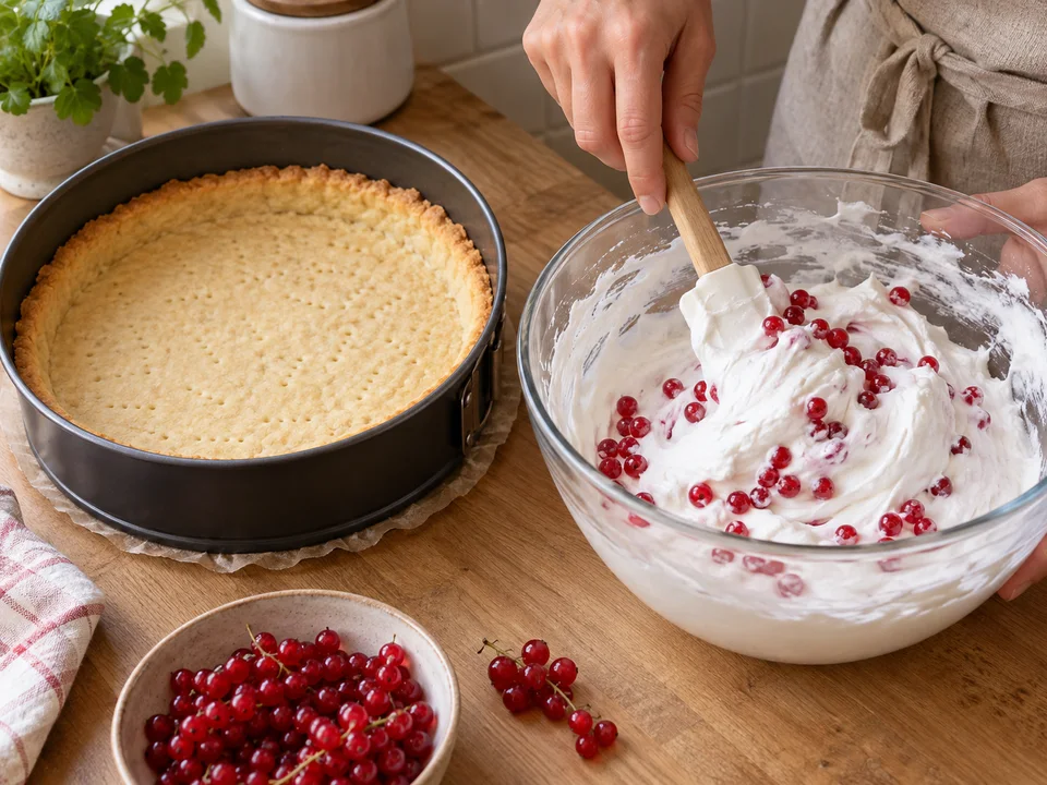 Die mit Stärke bestäubten Beeren mit wenigen, weiten Bewegungen unter den Eischnee heben.