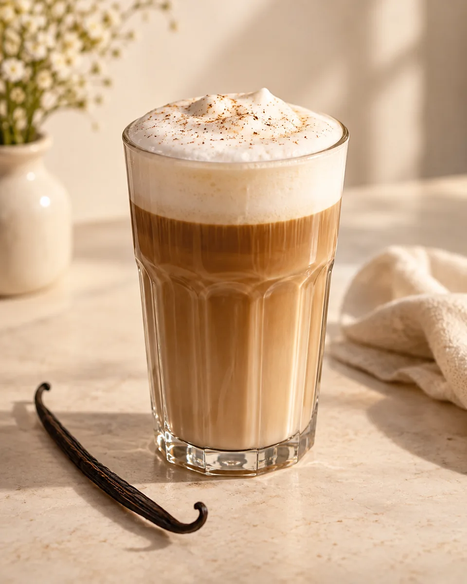 Vanille Latte frisch angerichtet nach dem Rezept